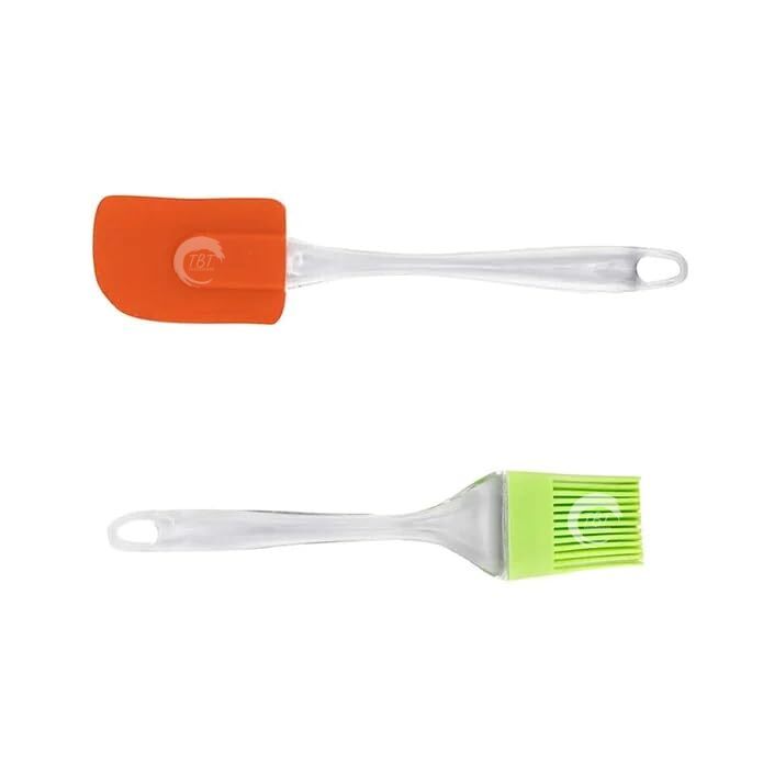 Half Silicone Brush And Spatula Combo Set