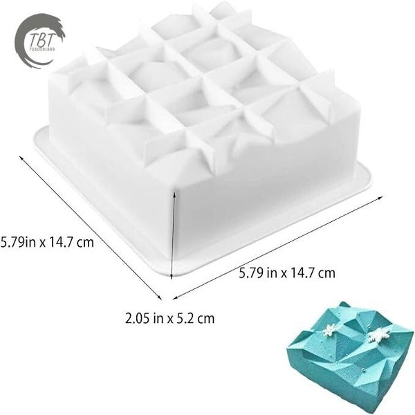 Square Irregularity 3D Diamond Shaped Silicone Cake Mold