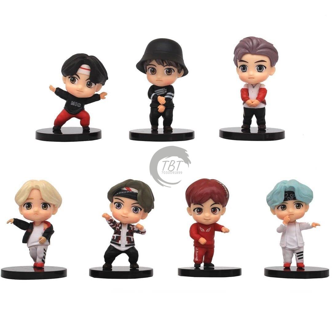 Mini BTS Army Cake Decoration Toy Set { Set Of 7 Piece }