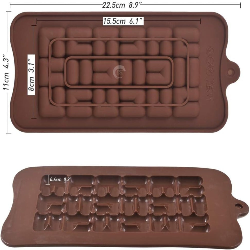 U Shaped Labyrinth Mesh Bar Break Chocolate Silicone Mold