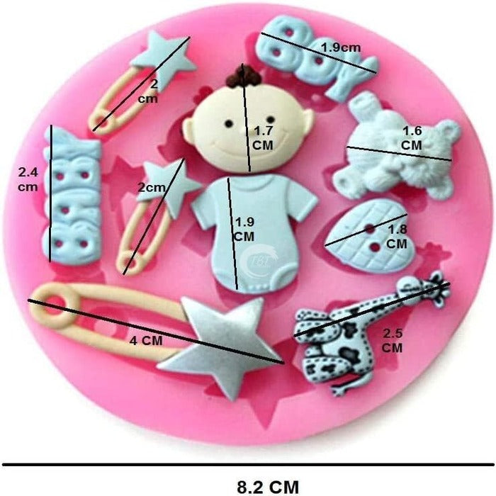 Boy Baby Shower Silicone Fondant Mold