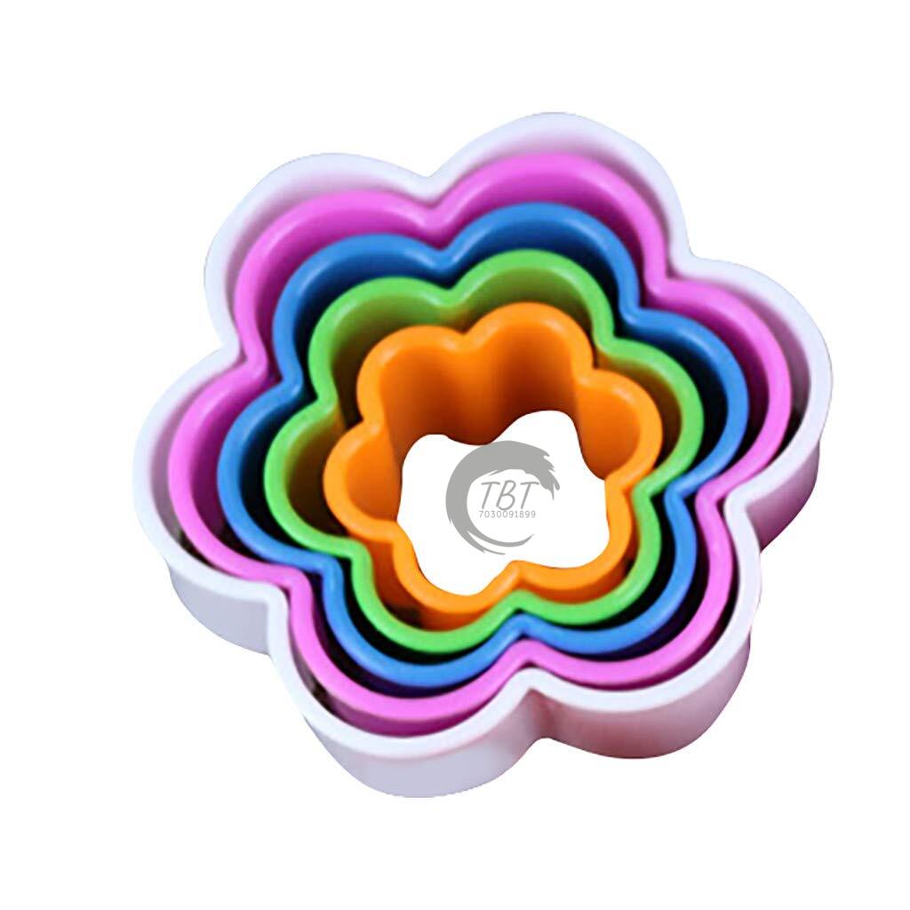 5 Pcs Flower Shape Plastic Cookie Cutter