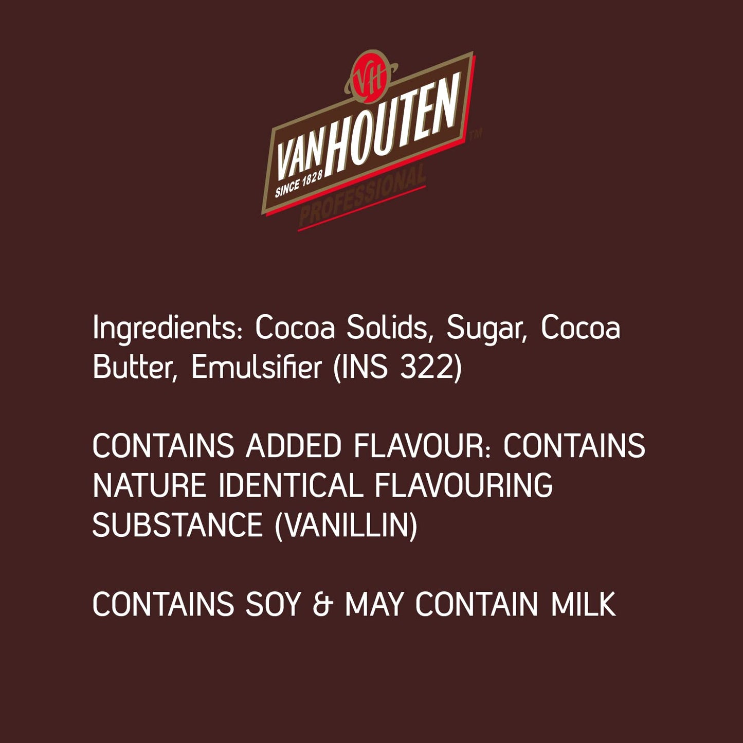 Vanhouten 55% Dark Chocolate Couverture -1 KG