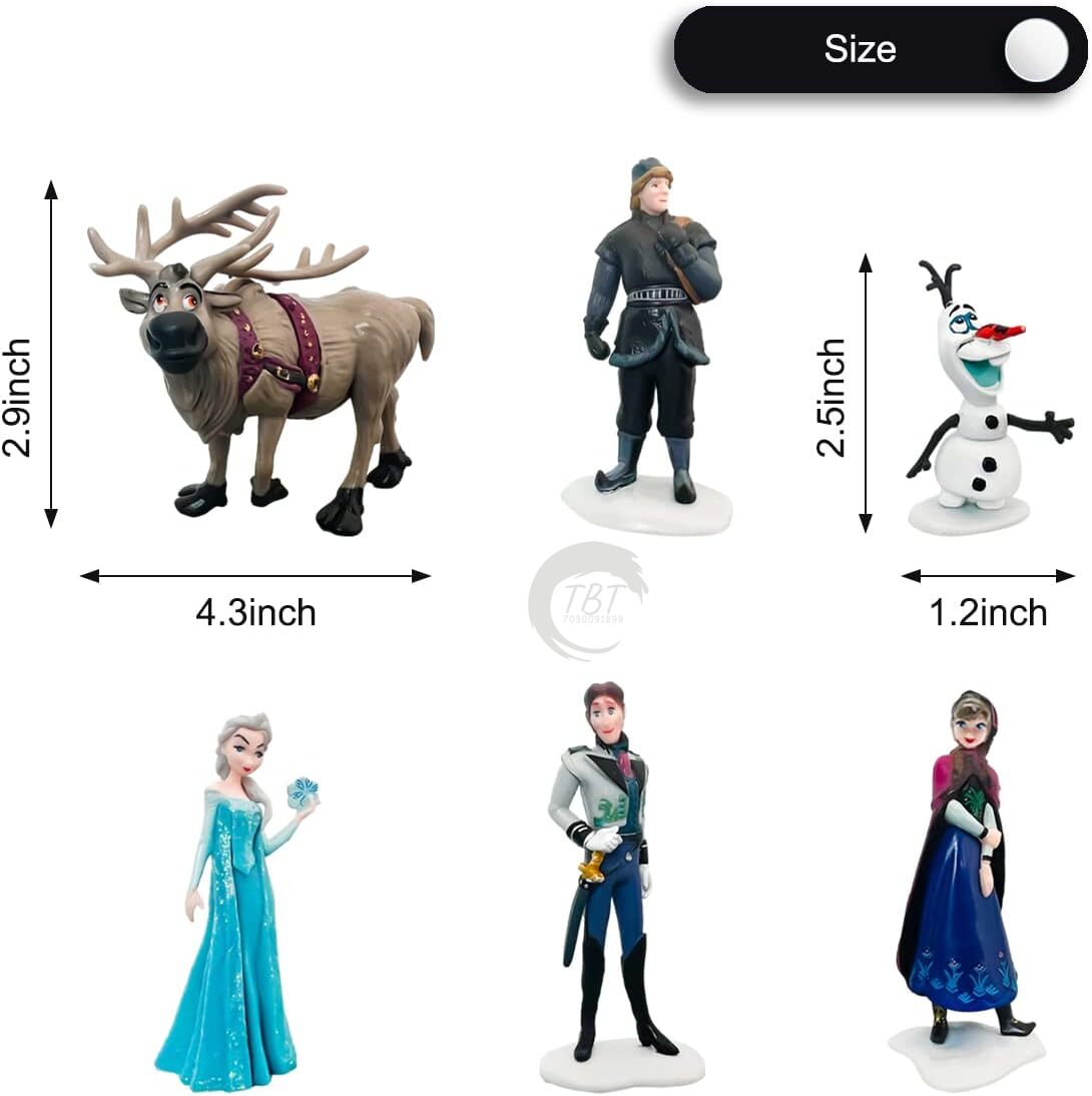 Frozen Toy Cake Decoration Topper Set { Set Of 6 Piece }