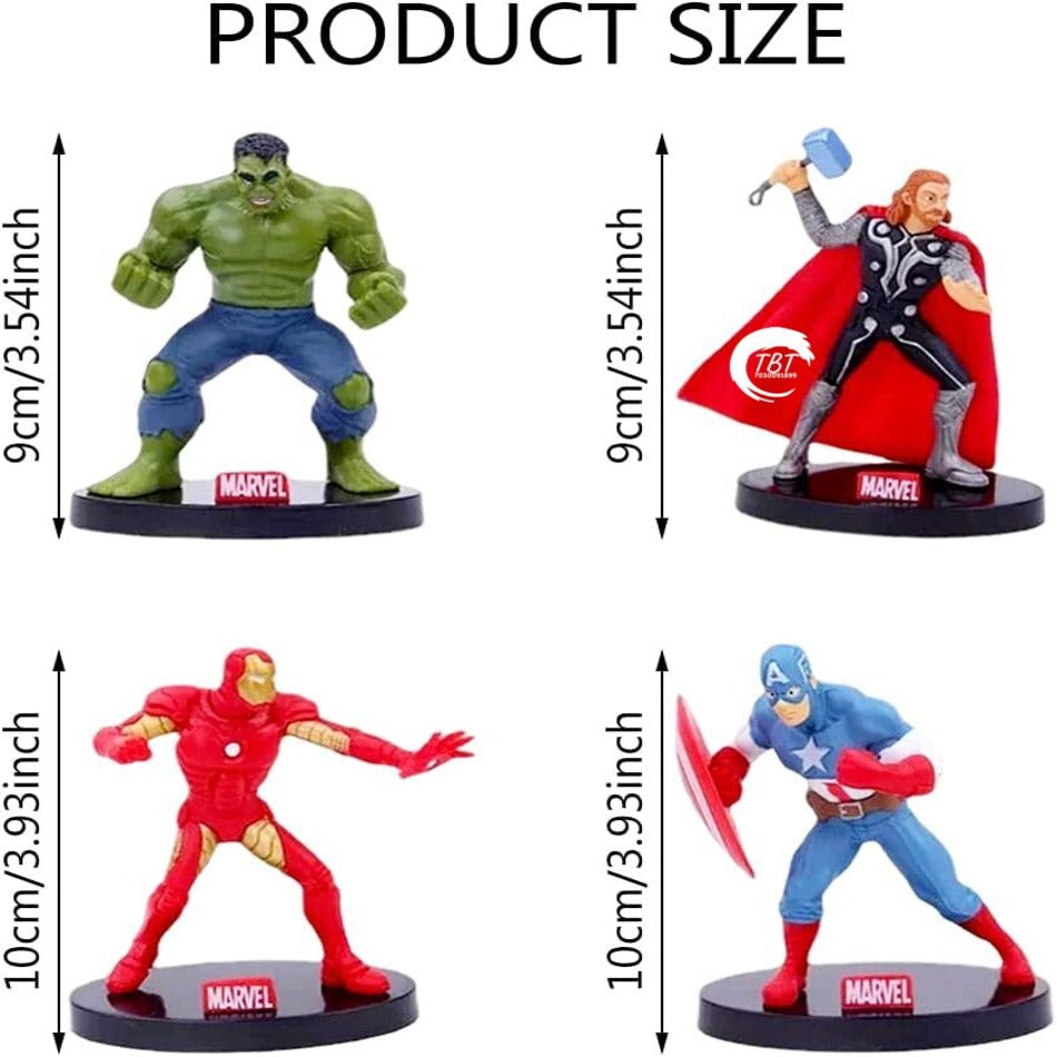 Avengers Action Figures Cake Decoration Toy { Set Of 4 Piece }