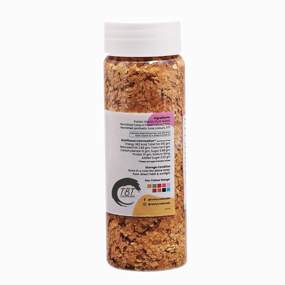 Tastycrafts Edible Golden Sparkling Flakes - 30 GM