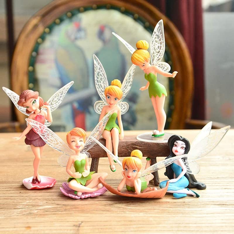 Tinkerbell Fairy Tal Cake Decoration Toy { Set Of 6 Piece }