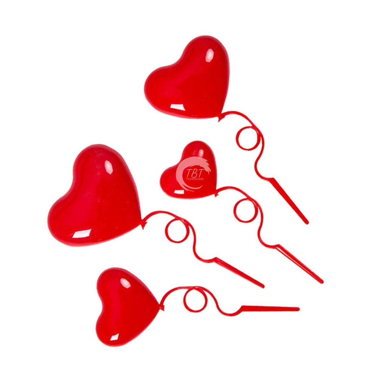 Plastic Red Heart Balloon Cake Topper