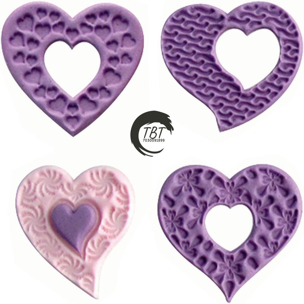 Fantasy Heart Fondant Cutters { Pack of 4 Piece }