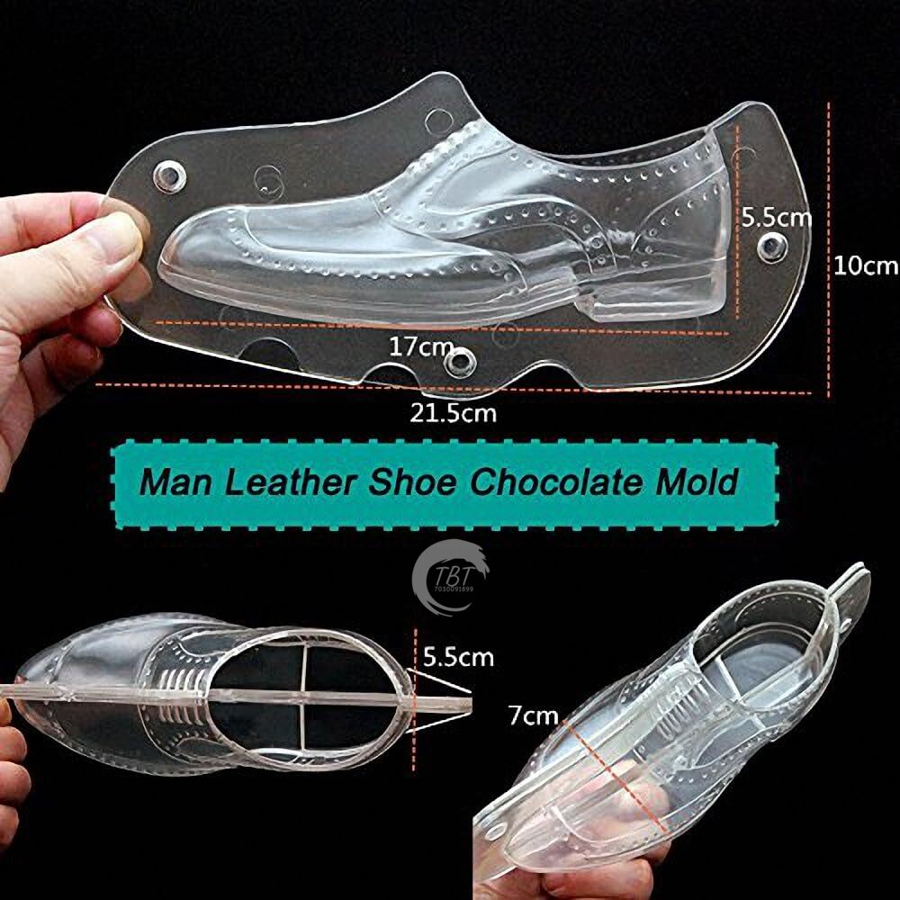3D Men's Leather Shoe Polycarbonate Plastic Chocolate Mold