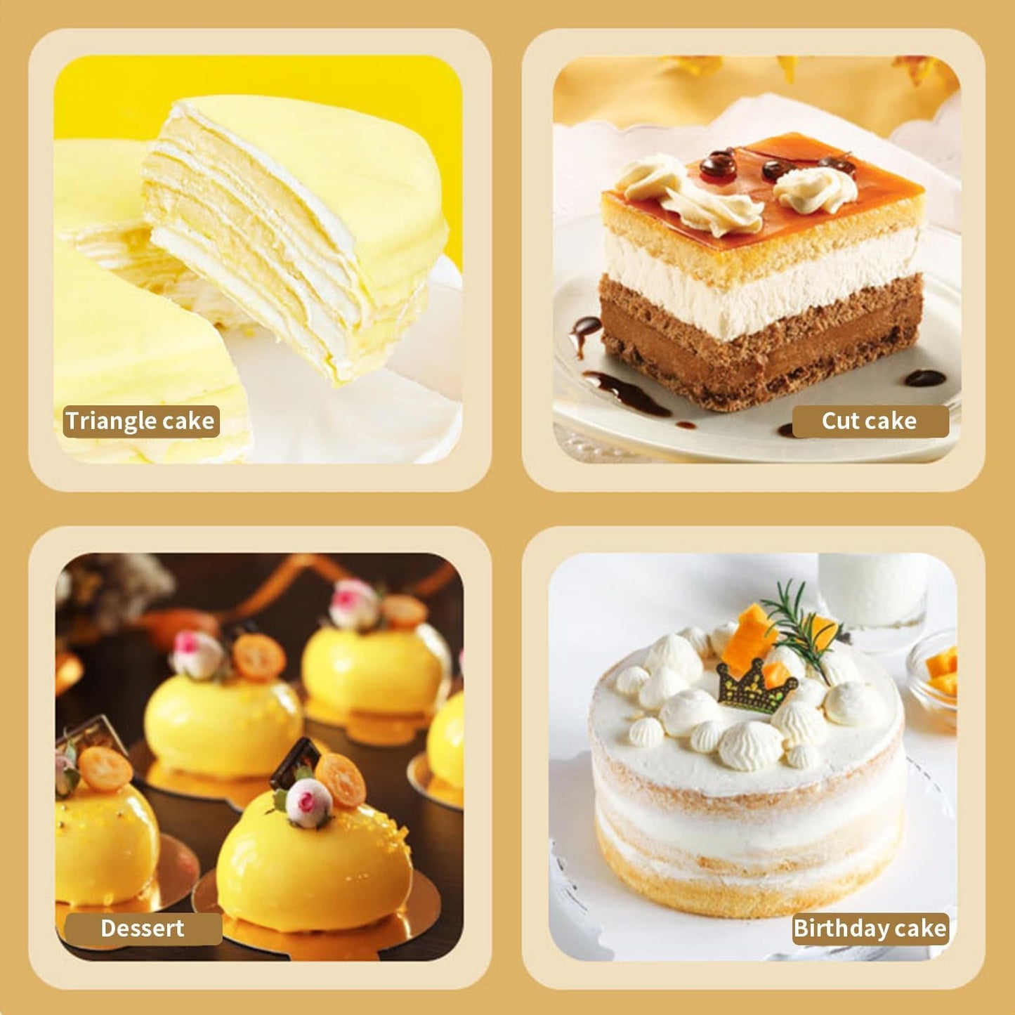 Mini Square Pastry Cake Base 24 Piece