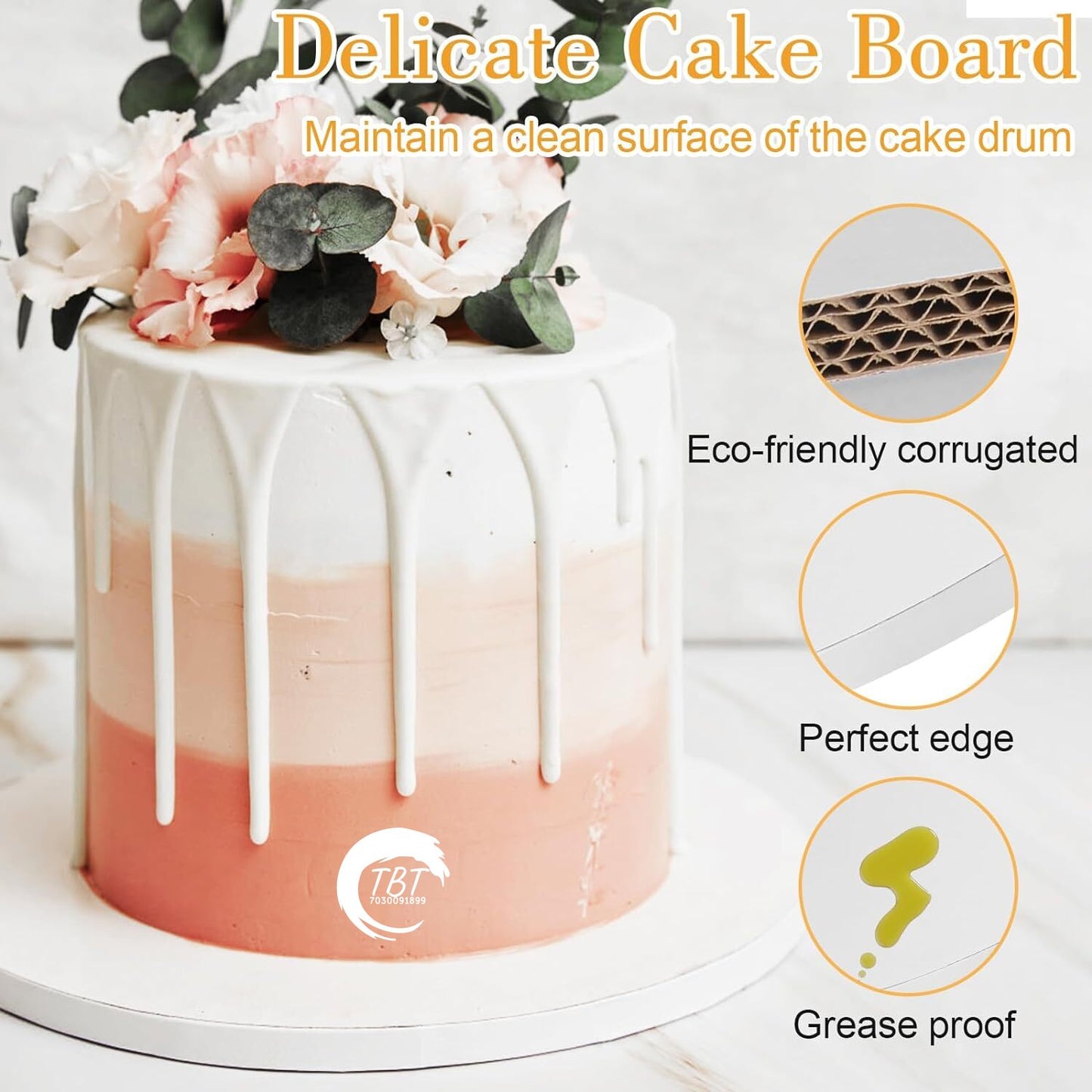 Round White Drum Board/Cake Drum Base 12 Inch