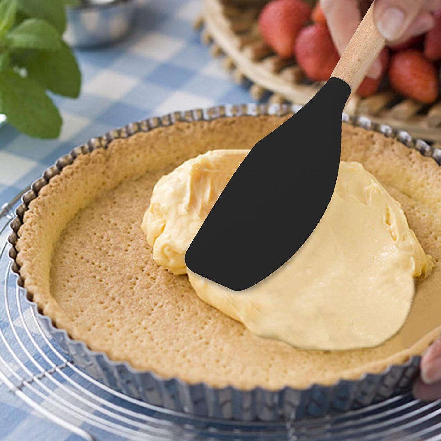Full Wooden Handle Silicone Spatula