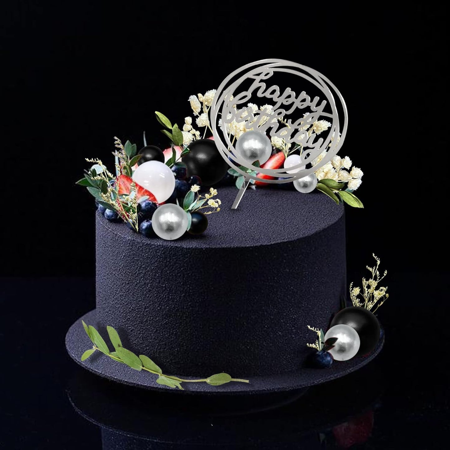 20Pcs Silver Faux Ball Cake Decoration