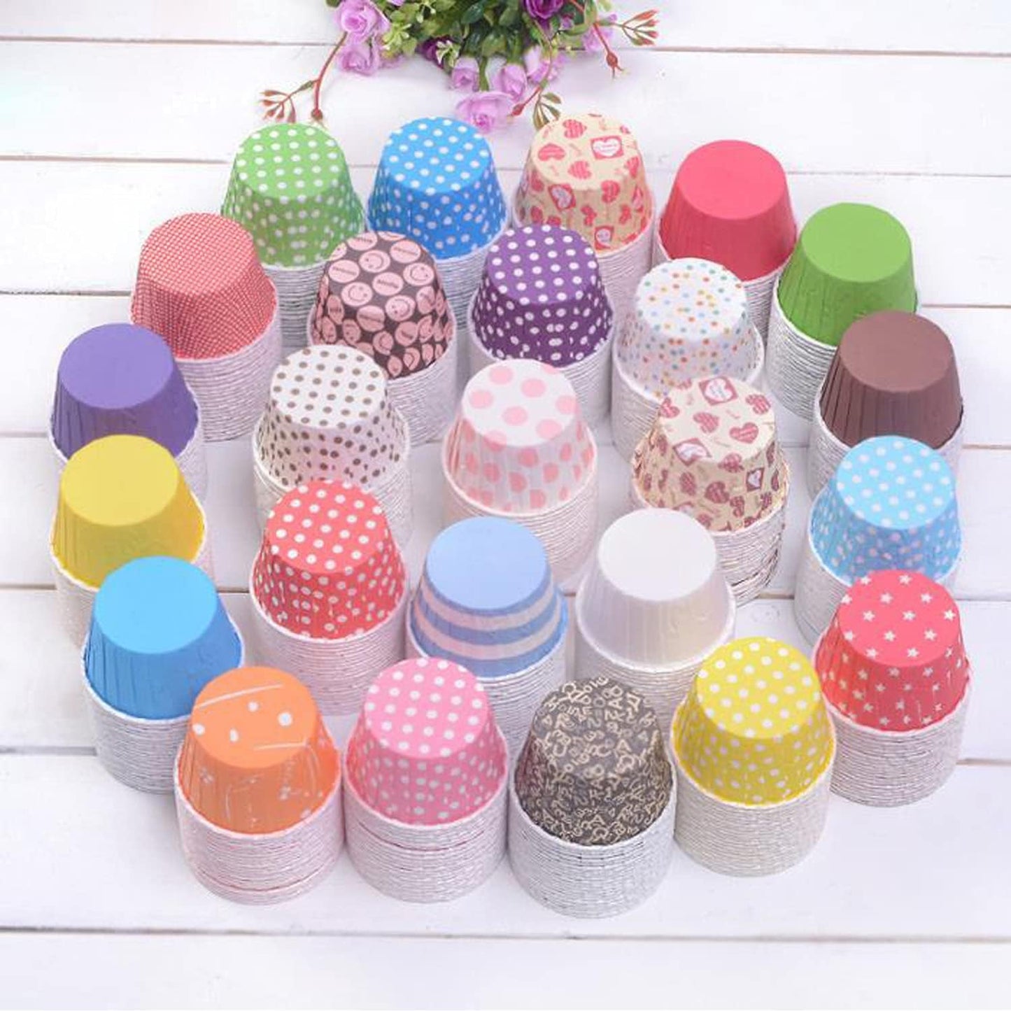 Curly Paper CupCake Liner Muffin Paper Case Baking Cups 100 Pcs