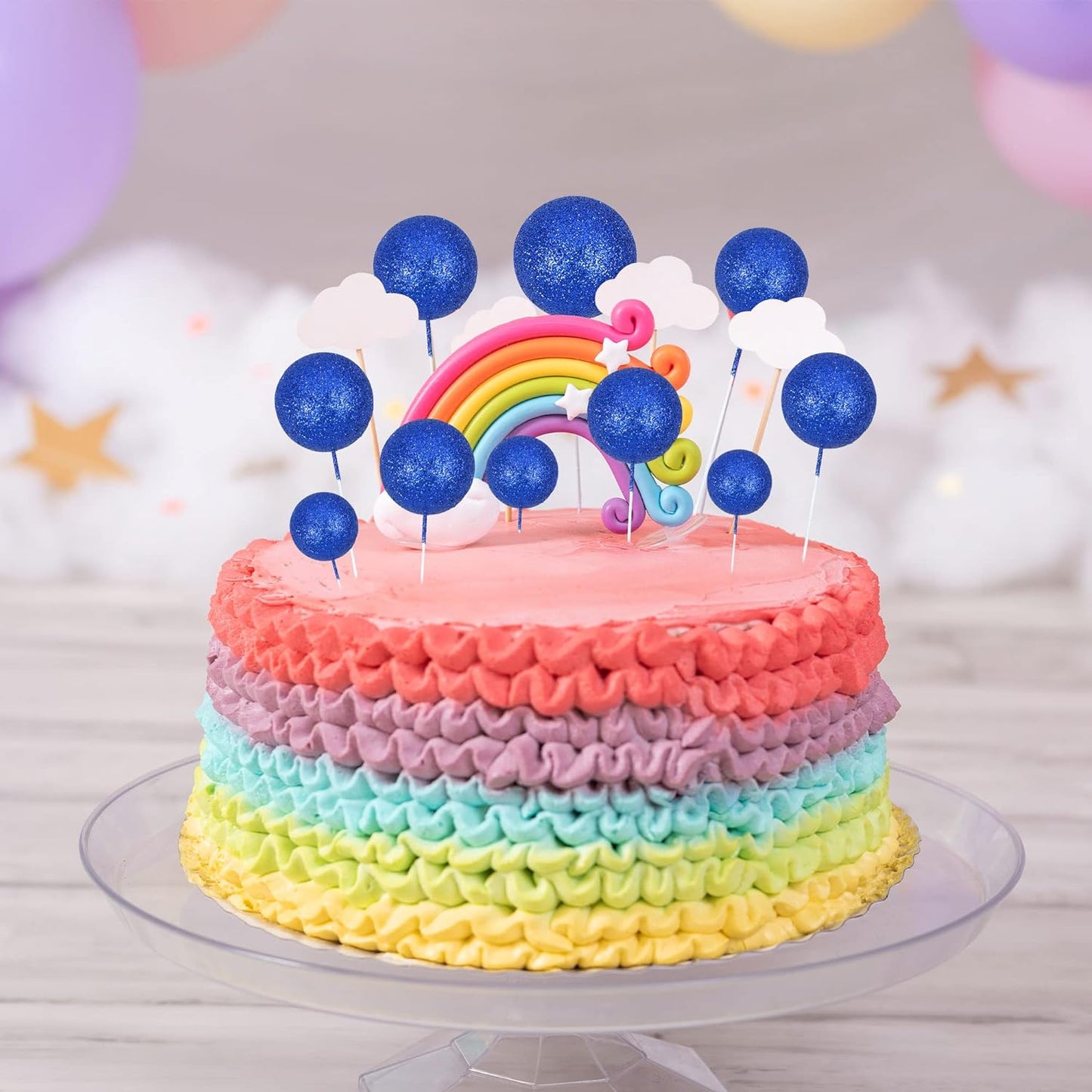 20Pcs Blue Faux Ball Cake Decoration
