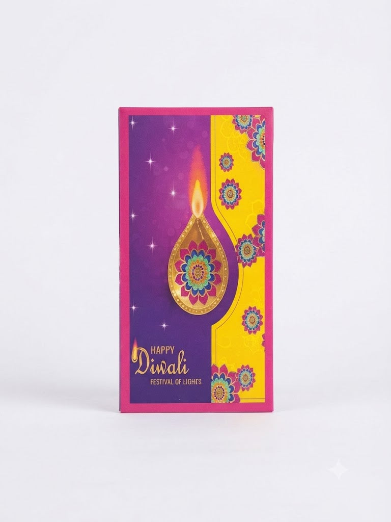 Happy Diwali Chocolate Bar Gift Box (6x3 Inch) - Pack of 10 Pcs