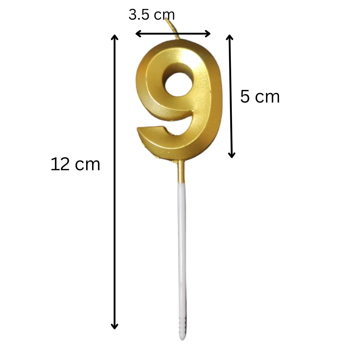 9 Nine Golden Number Candle