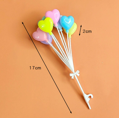 Miniature Colorful Heart Balloons Cake Decorative Topper