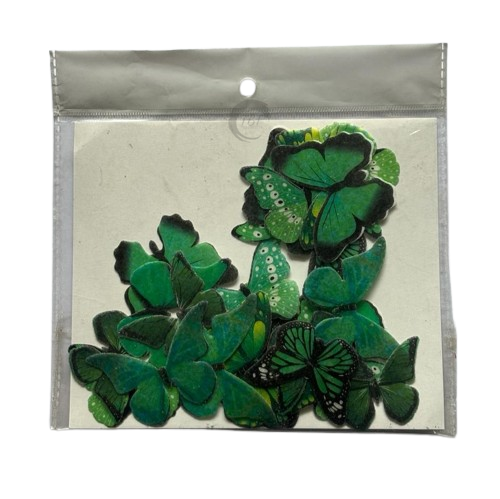 Green Edible Pre-Cut Butterfly Wafer Paper