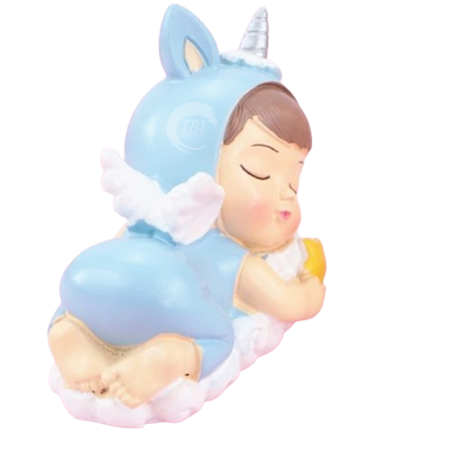 Sleeping Baby Figurine Unicorn Cake Topper - 1 Piece