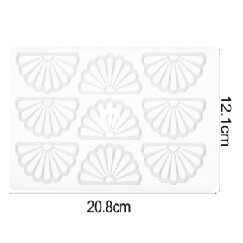 9 Cavity Fan Silicone Garnishing Chocolate Sheet Mold