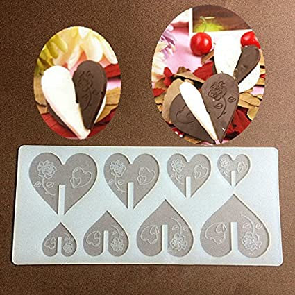 Printed Heart Shape Chocolate Garnishing Sheet Mold