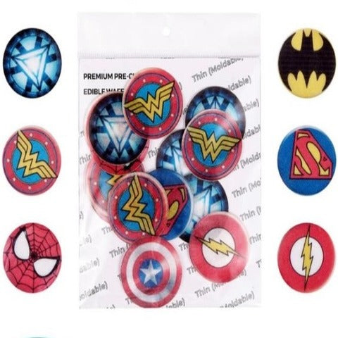 Superhero Logos Edible Pre-Cut Wafer Paper
