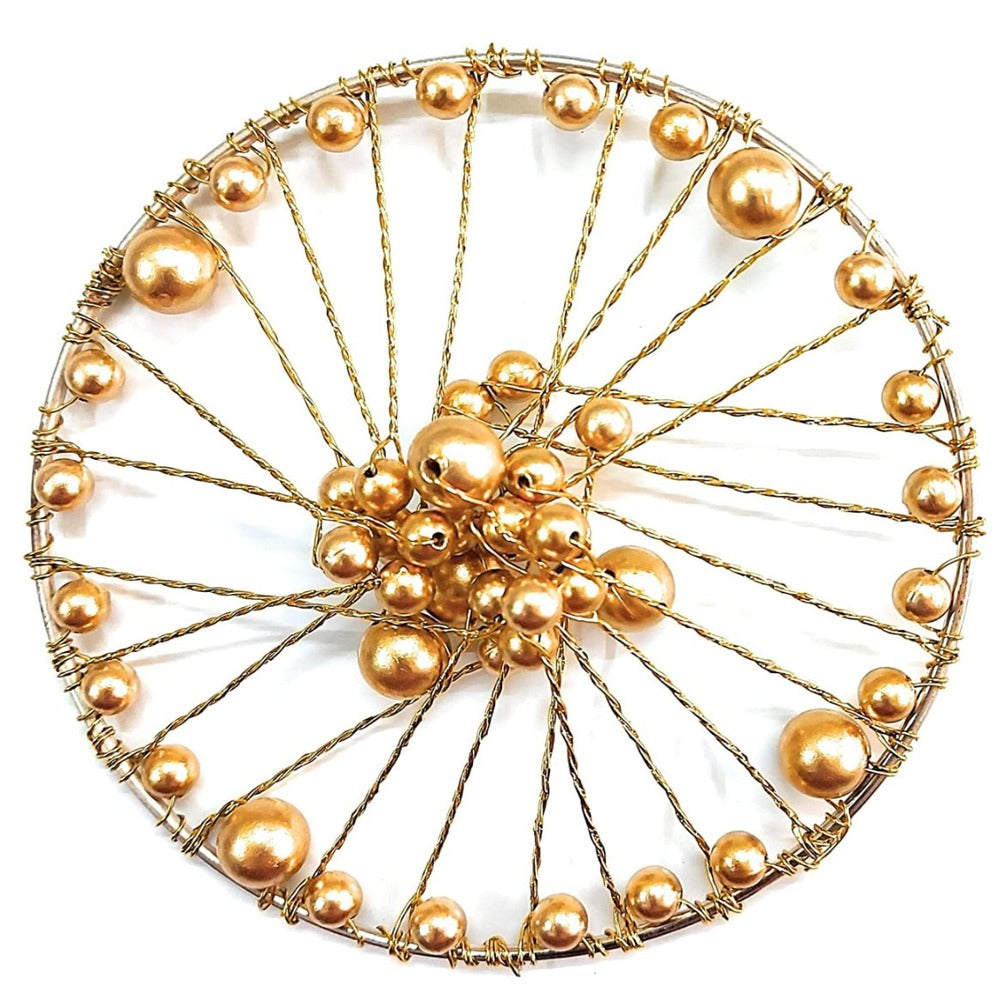 Golden Pearl Crown Cake Topper