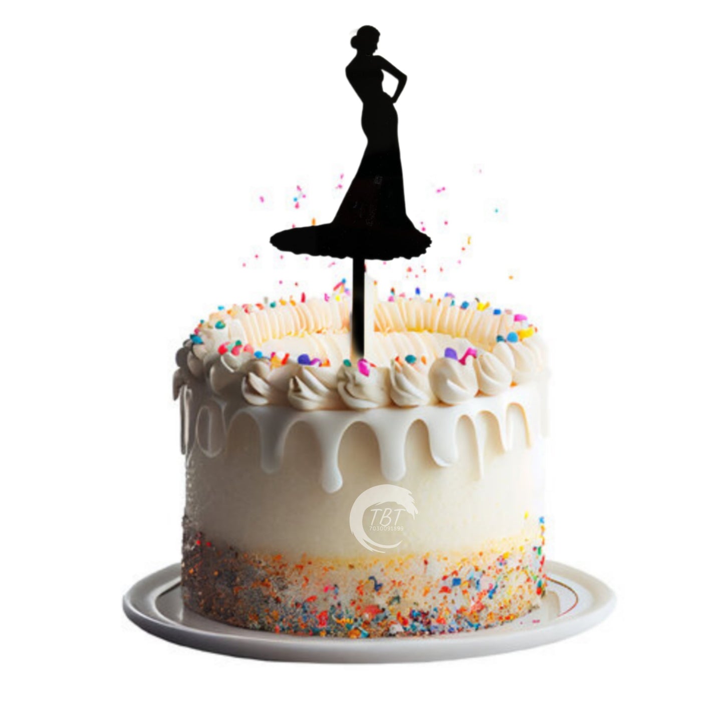 Lady Girl Acrylic Cake Topper