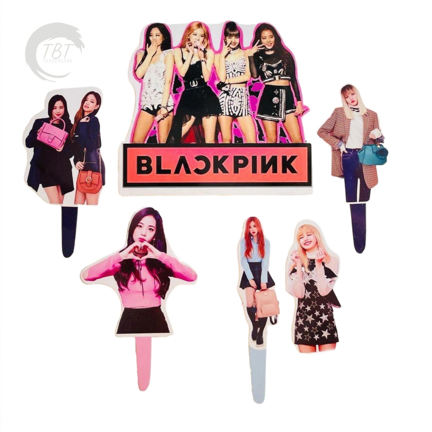 Black Pink BTS Paper Theme Topper Set