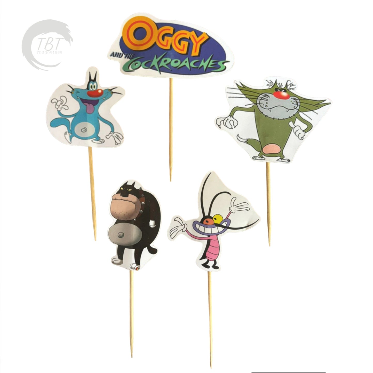 Oggy And The Cockroaches Paper Theme Topper Set