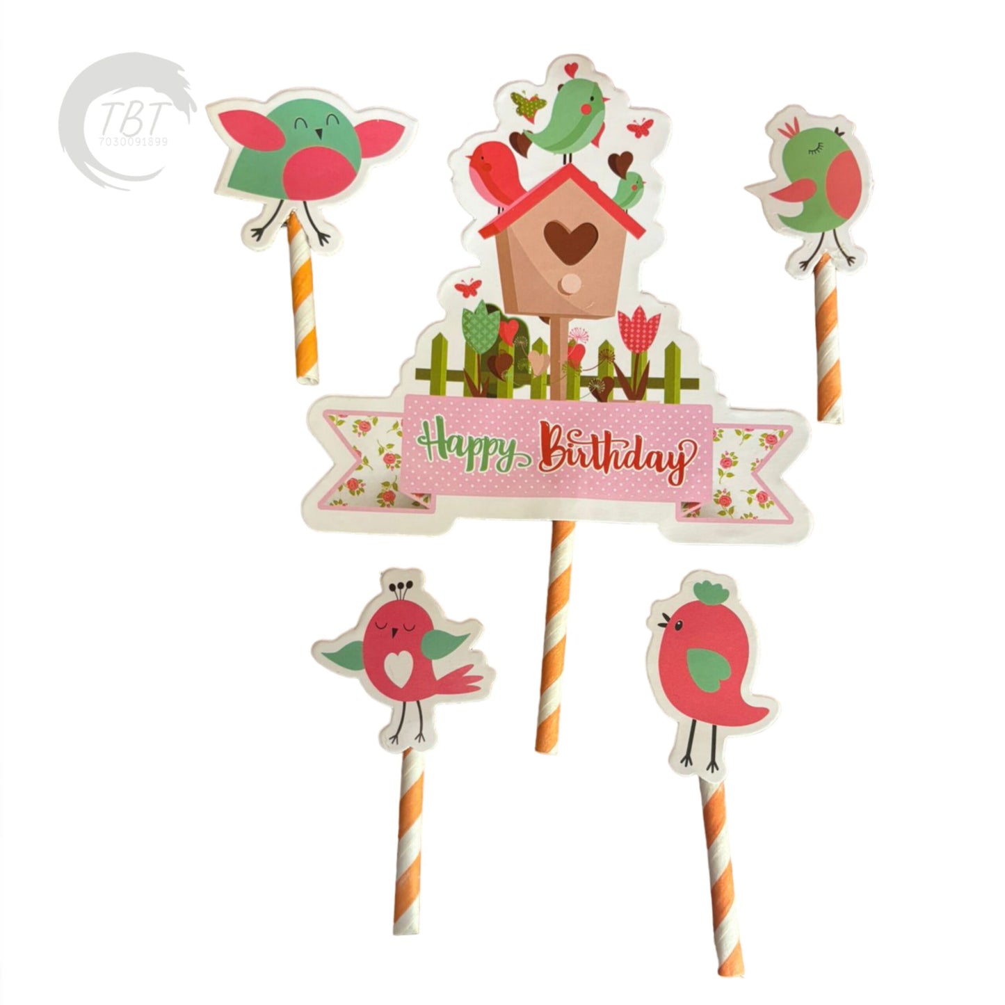 Birds Paper Theme Topper Set