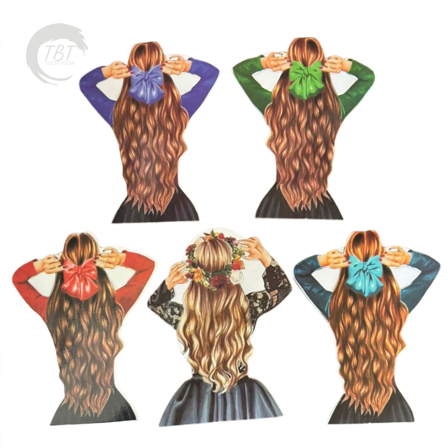 Back Lady Paper Theme Topper Set