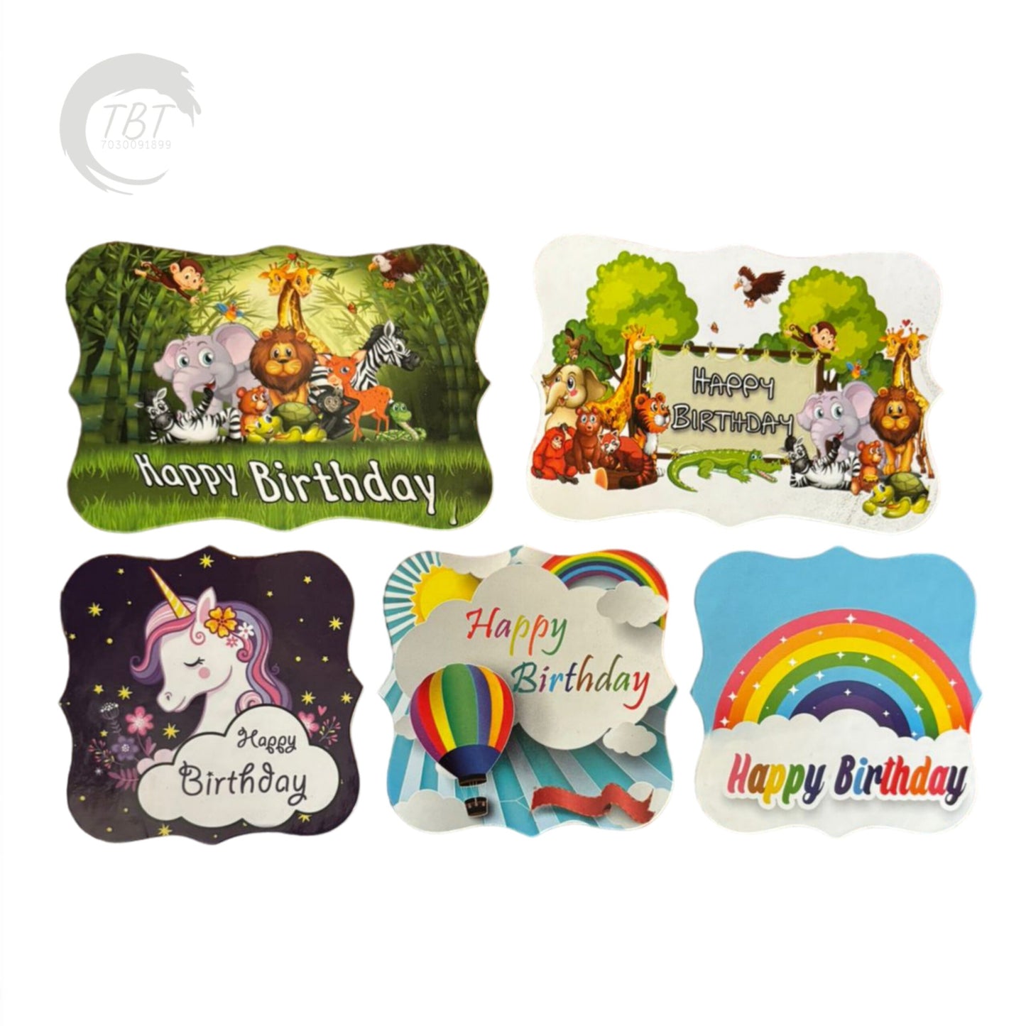 Happy Birthday Frame Paper Theme Topper Set