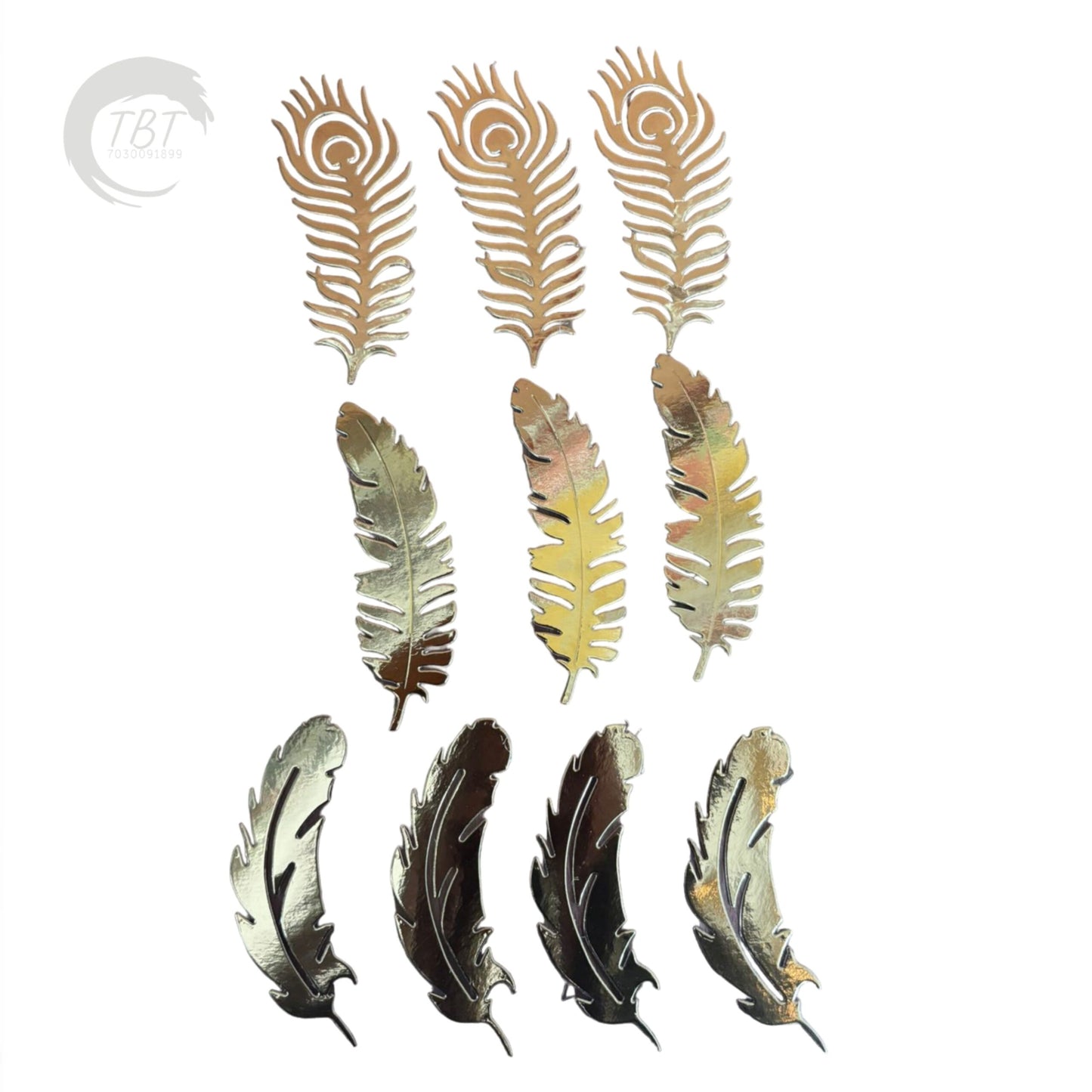 Feather Paper Topper - Gold