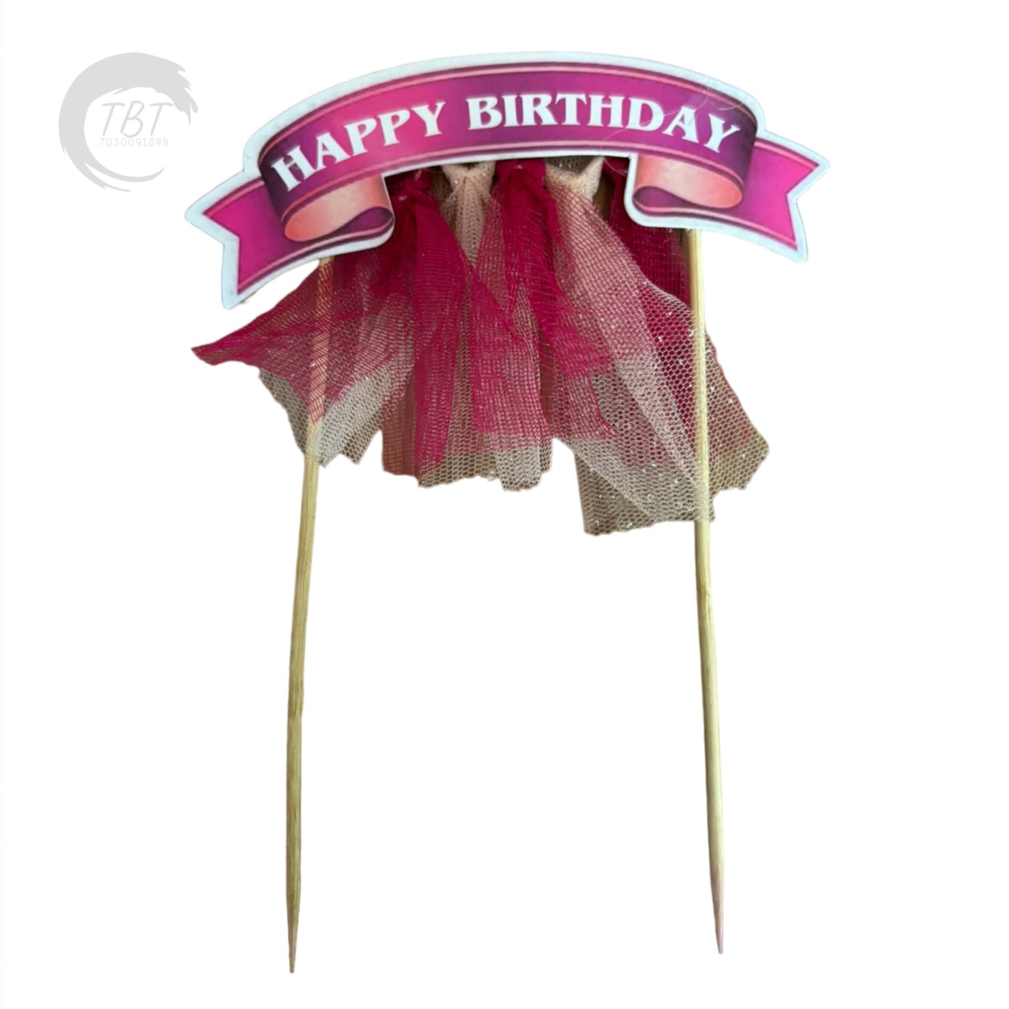 Happy Birthday Hanging Paper Topper - Pink