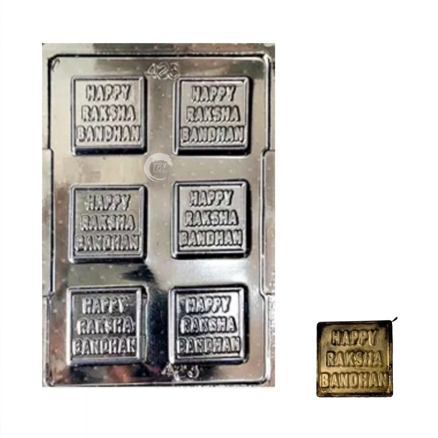 6 Cavity Happy Rakshabandhan PVC Chocolate Mold