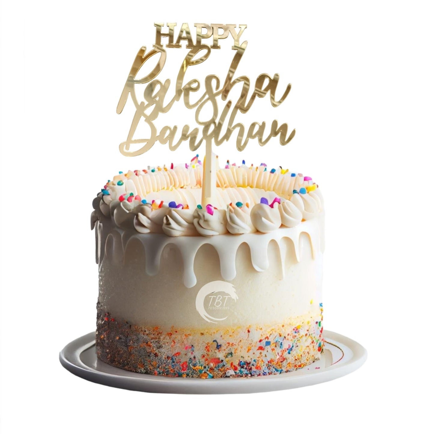 Happy Raksha Bandhan Acrylic Cake Topper