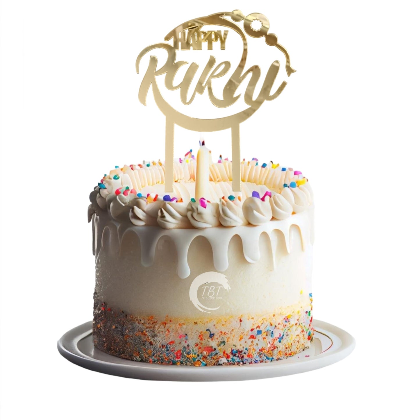 Happy Rakhi Acrylic Cake Topper #3