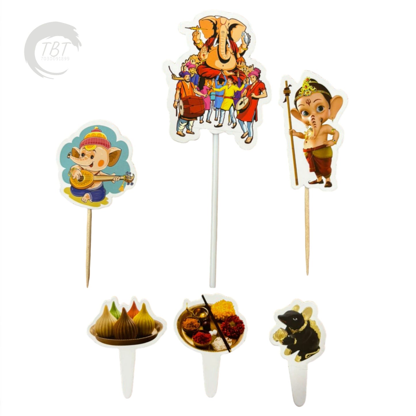 Ganesh Chaturthi Paper Theme Topper Set