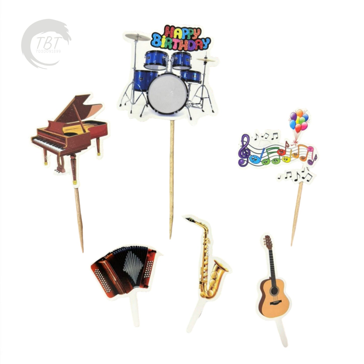 Musical Instruments Paper Theme Topper Set