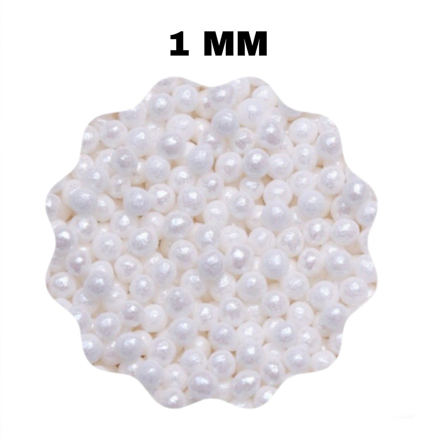 Edible White Pearl Sugar Ball Sprinkles 1MM