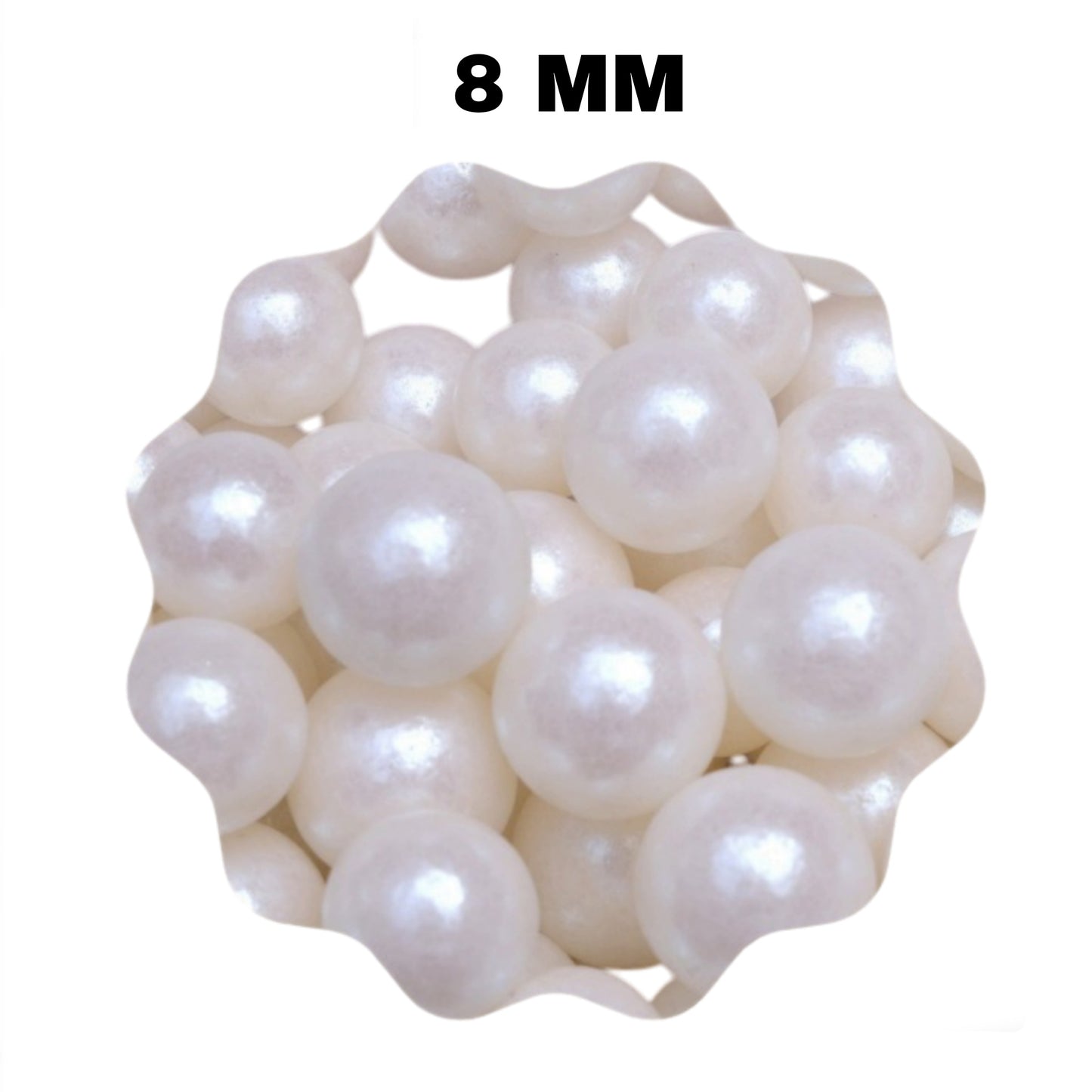 Edible White Pearl Sugar Ball Sprinkles 8MM