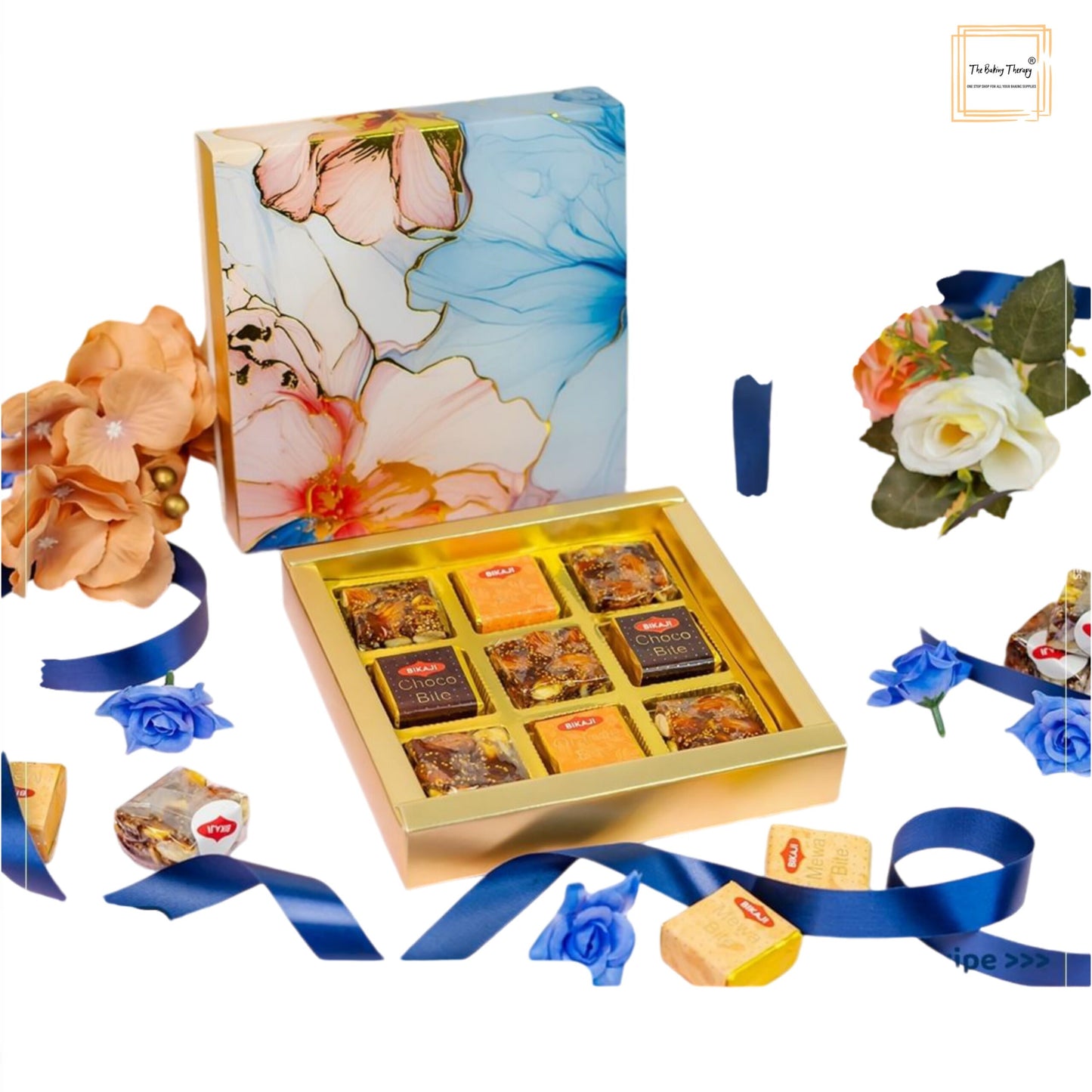 9 Cavity Hard Floral Chocolate Box Without Cavity - #2
