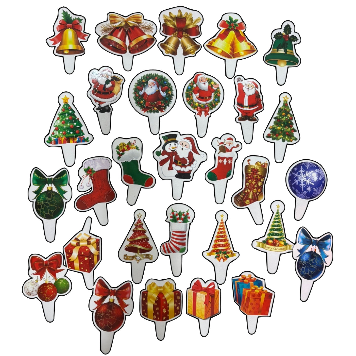 Christmas Theme Paper Cupcake Topper (Pack Of 50Pcs)
