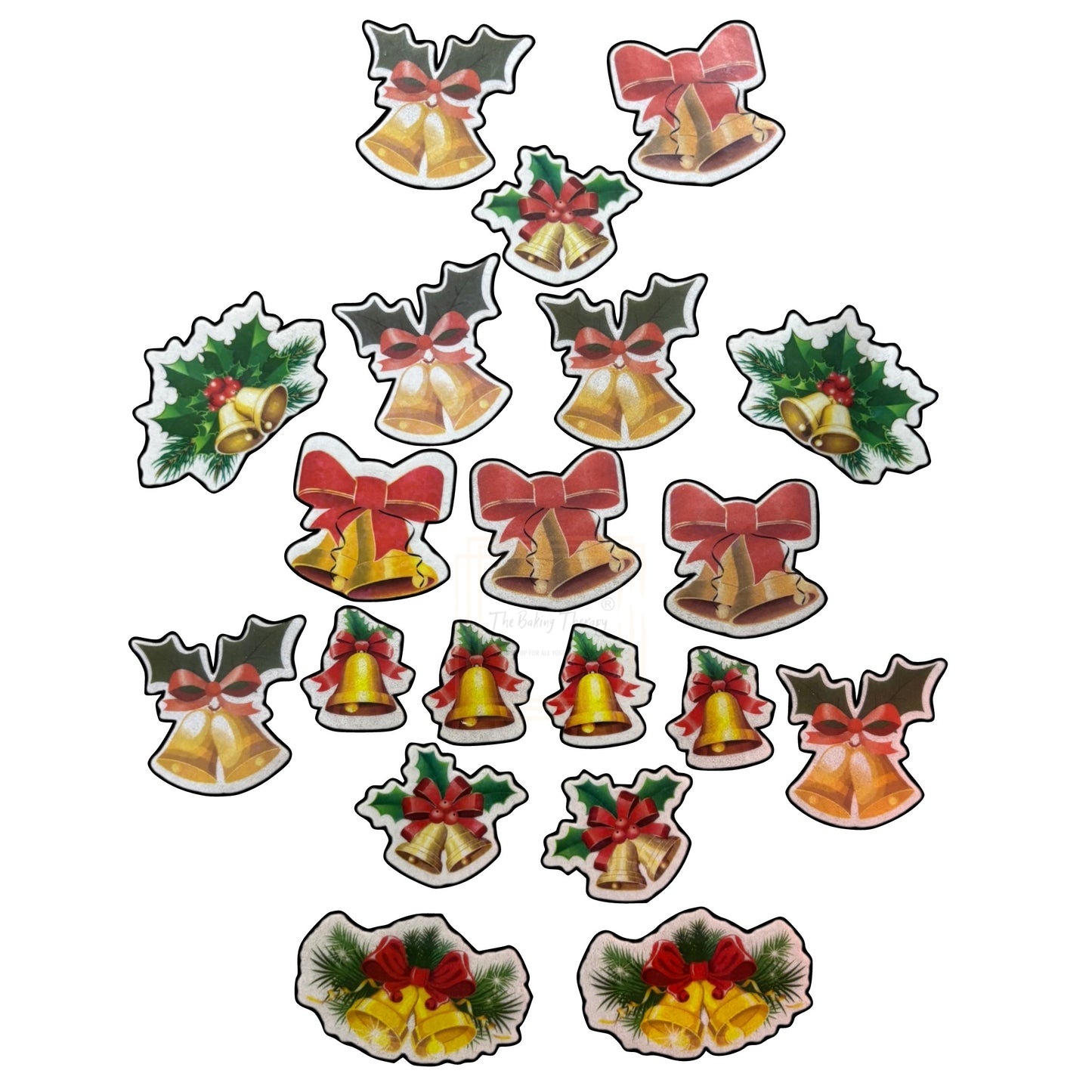 Edible Precut Christmas Mix Bells Topper