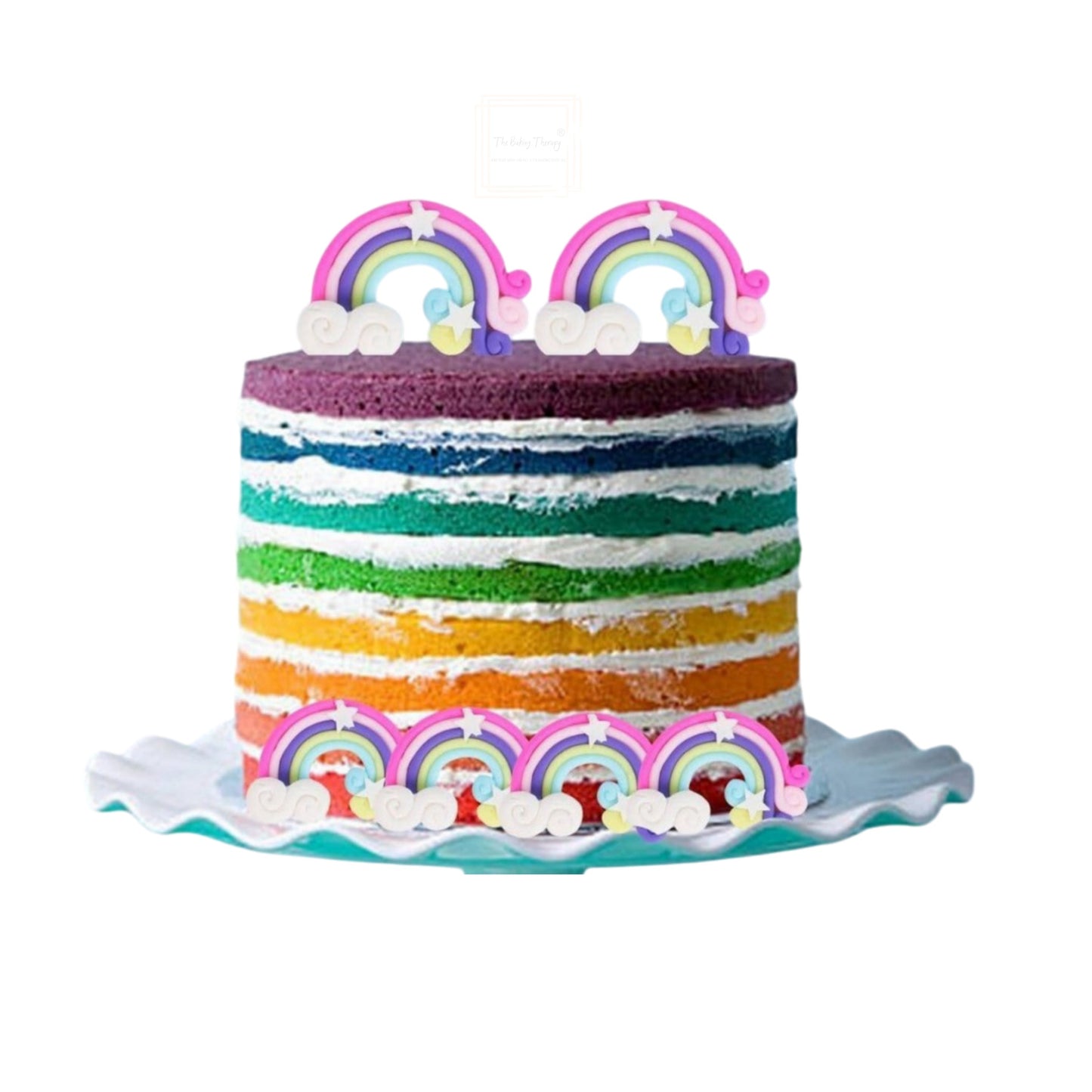 Mini Silicone Rainbow Cake Topper Cake Decoration #4 ( Pack Of 2 Pcs )