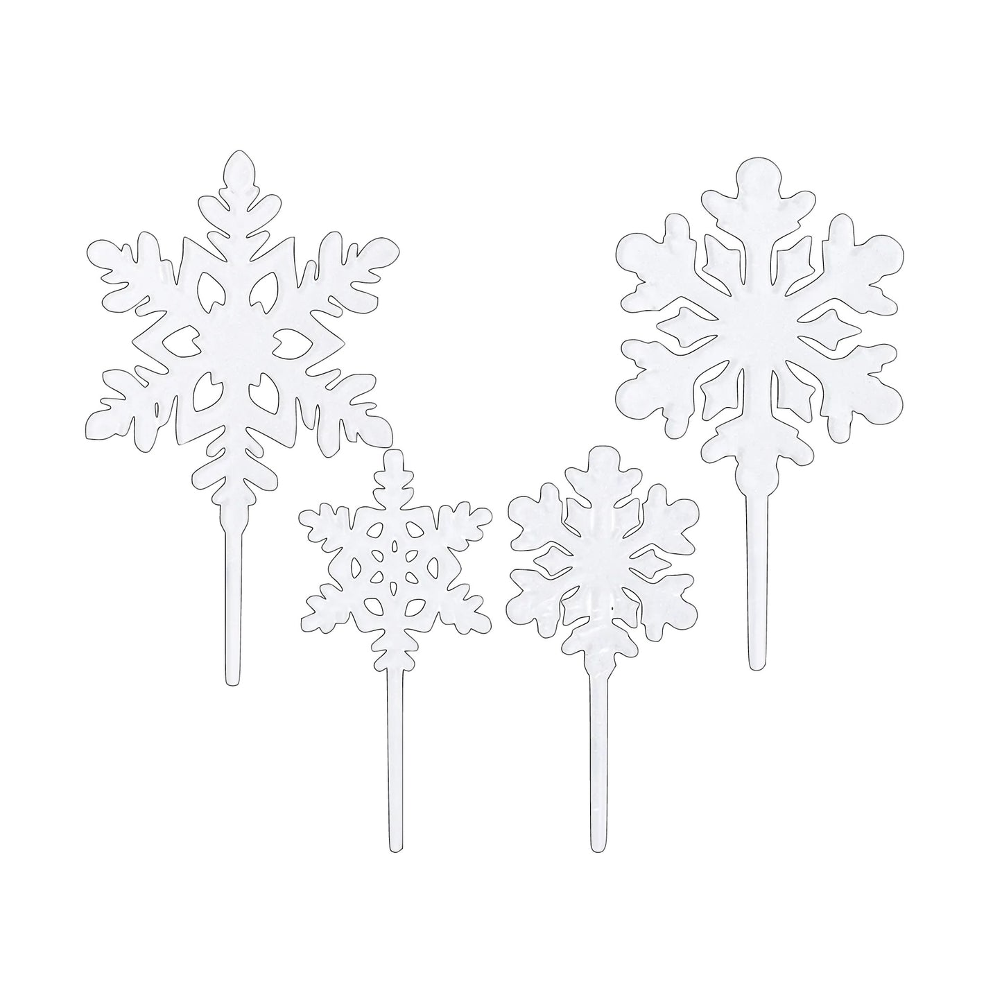 Plastic Snowflake Topper ( Pack Of 4 Pcs )