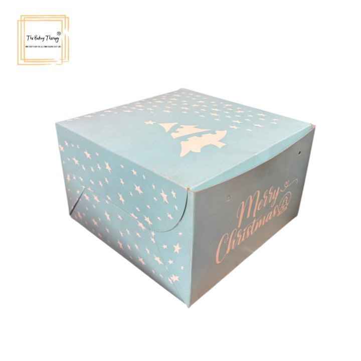 Christmas Festive Half KG Cake Box Blue ( Pack Of 10 Pcs )